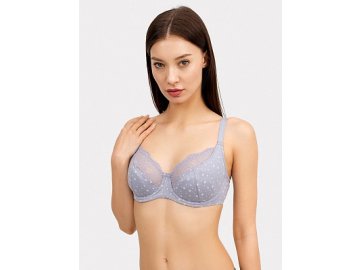 Бюстгальтер женский макси в сером цвете со снежинками