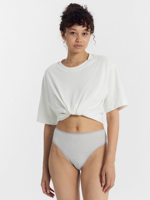 Трусы женские классические мультипак (3 шт.) молочно-бежевые с орнаментом, фото 4 из 30