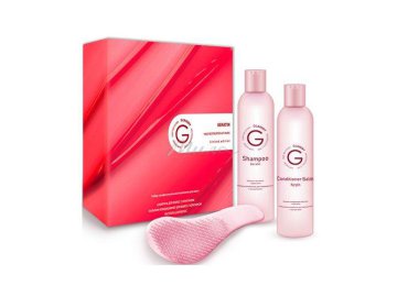 Набор подарочный GLAMMY Бальзам-кондиционер для волос с кератином, 250 мл + Шампунь для волос с кератином, 250 мл + расческа для мокрых волос Мила