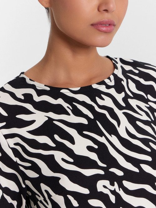 Платье женское черное с принтом "зебра", фото 6 из 6