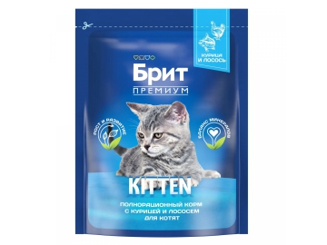 Корм Брит ПРЕМИУМ для котят, Курица и лосось, 2 кг