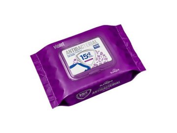 Салфетки влажные SUNLIGHT Antibacterial Violet, размер L, 17 шт