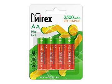 Аккумулятор Mirex AA 2500mAh 4 шт 23702-HR6-25-E4