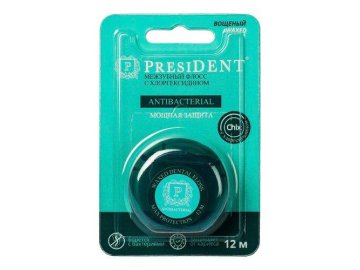 Нить зубная PRESIDENT Antibacterial, 12 м