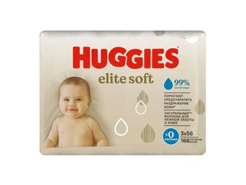 Влажные салфетки детские HUGGIES Elite Soft (56х3) 168шт