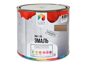 Эмаль ПФ-115 желтая LIDA 2кг на акции в магазинах Ома