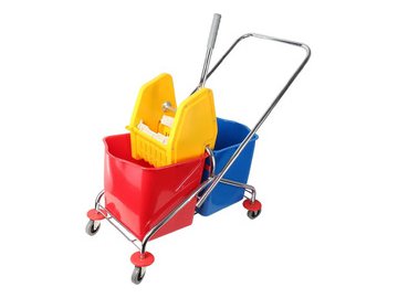 Тележка для уборки двухведерная с отжимом Bradex B-043B