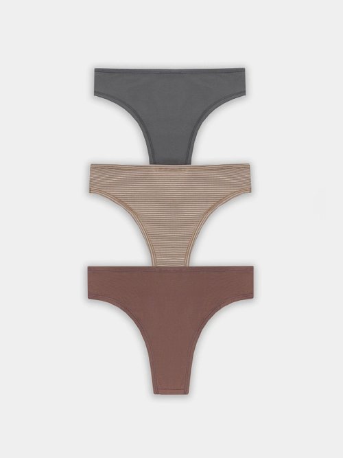 Трусы бразилиана женские в наборе, 3 шт, фото 10 из 30