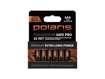 Батарейки polaris pb aaa 8 шт premium Электросила