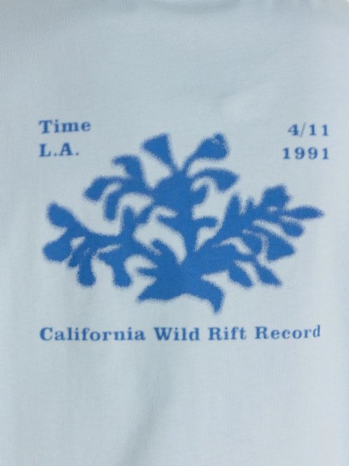 Футболка мужская голубая с надписью "California Wild Rift Record", фото 5 из 6