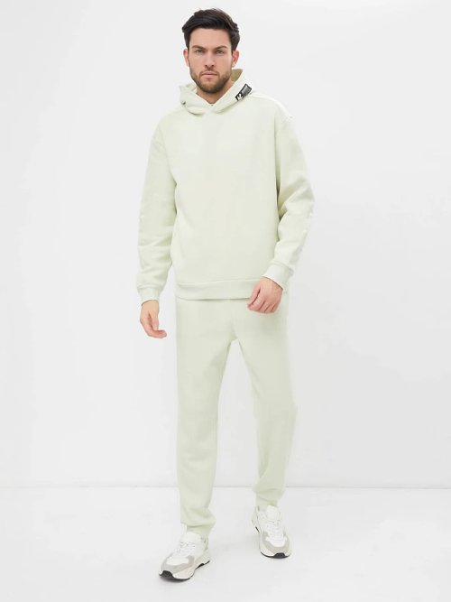 Теплое мужское худи свободного силуэта в расцветке "морская пена", фото 1 из 5