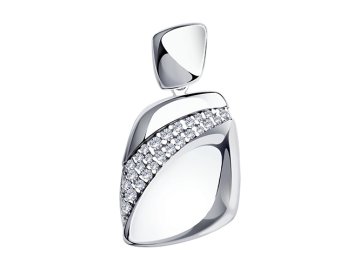 Подвеска декоративная Diamant, серебро 925 проба, вставка фианит