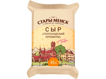 Сыр"СТАРЫ МЕНСК"(Голланд.пр,45%)0.35кг в Дятлово Евроопт