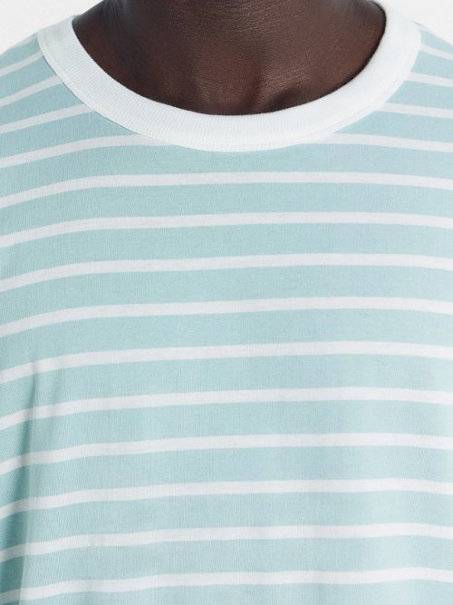 Футболка мужская пыльно-бирюзовая в белую полоску, фото 5 из 5