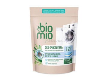 Эко-очиститель для стиральных и посудомоечных машин BIOMIO с эфирным маслом лемонграсса, 12 шт