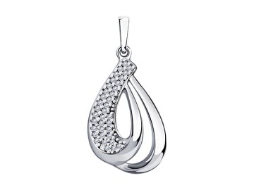 Подвеска декоративная Diamant, серебро 925 проба, вставка фианит
