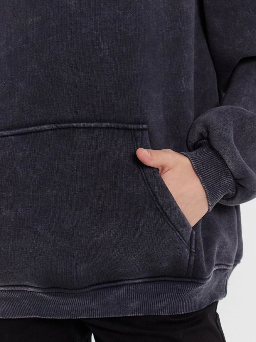 Худи для мальчиков черное с обработкой эйсид, фото 7 из 8