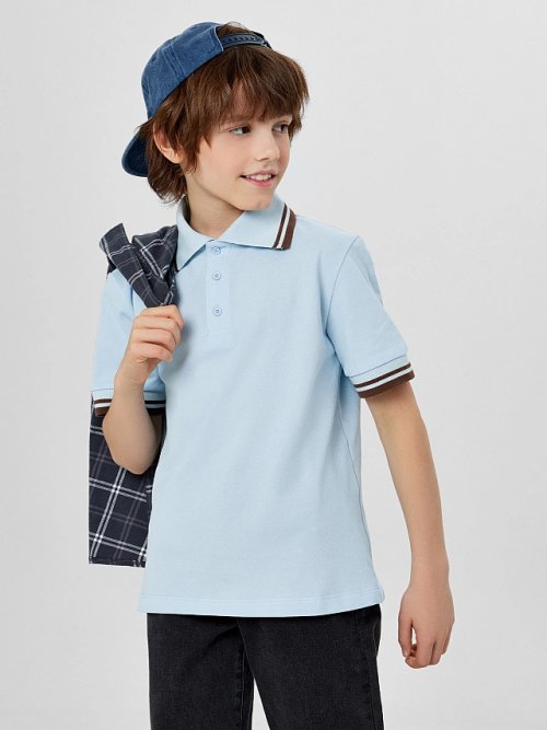 Поло для мальчиков голубое, фото 6 из 6