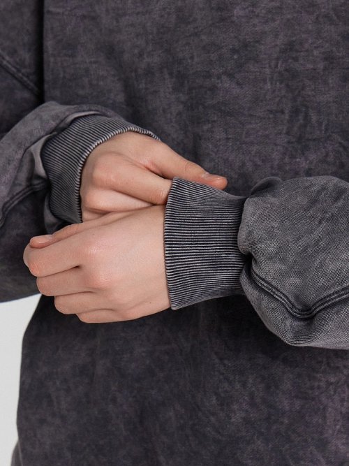 Свитшот мужской серый с обработкой эйсид, фото 5 из 5