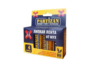 Липкая лента от мух PARTIZAN bio 4шт арт.030203