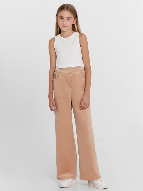 Брюки для девочек темно-бежевые, фото 3 из 5