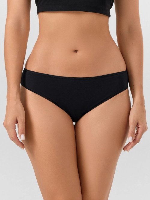 Трусы женские бразилиана черные с кружевными вставками, фото 2 из 27