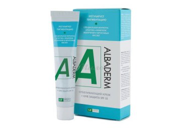 Крем отбеливающий для лица ALBADERM с UVB защитой, 45 мл Мила