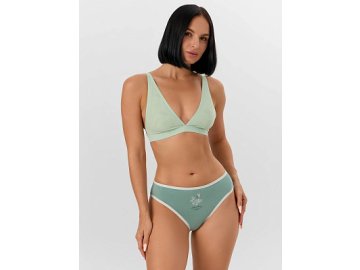 Трусы женские классические в зеленом цвете с печатью