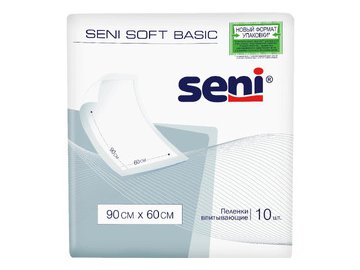 Пеленки впитывающие гигиенические одноразовые SENI SOFT BASIC (90*60) 10 шт