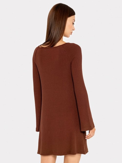 Платье женское в коричневом оттенке из вискозы, фото 3 из 4