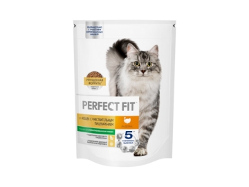 Корм д/кошек Perfect Fit с индейк и добав спирулины и клюквы 580 г