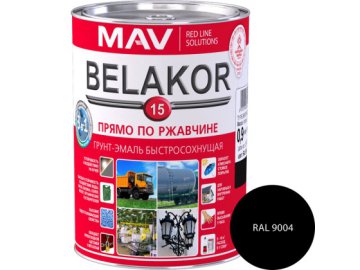 Грунт-эмаль BELAKOR 15 по ржавчине 3 в 1 молотковая черн.антрац.1,0л/0,9кг