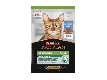 Пауч Purina Pro Plan для стерилизованных кошек с кроликом в соусе, 85 г в Минске Зообазар