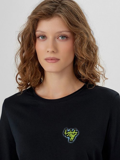 Лонгслив женский черный, фото 4 из 6