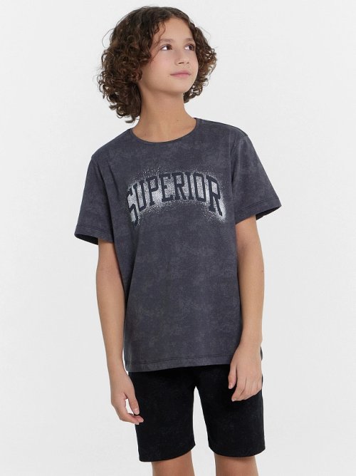 Футболка для мальчиков серая с надписью "Superior", фото 1 из 4