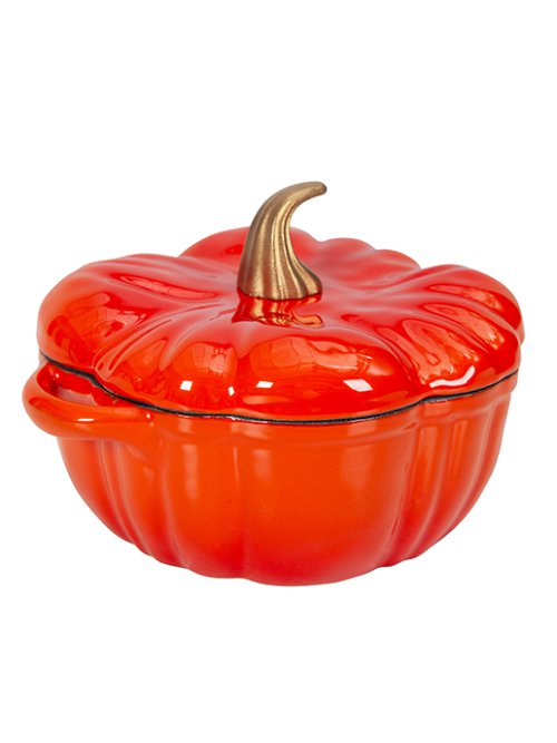 Кокотница чугунная эмалированная Pumpkin 0,5л, фото 7 из 15