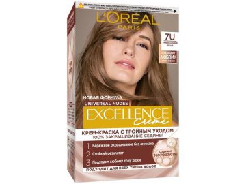 Крем-краска для волос без аммиака L'OREAL Excellence с тройным уходом, тон 7U, 255 г