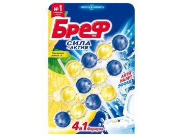 Освежитель д/унитаза БРЕФ Сила-актив Лимонная свежесть 3*50г