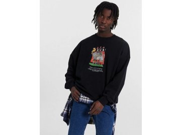 Свитшот мужской черный с принтом "Три богатыря"