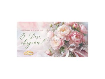 Открытка-конверт для денег В День свадьбы!