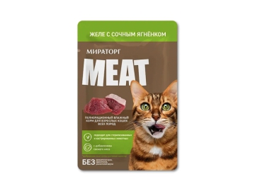 Корм д/кошек желе Мираторг Meat с соч ягнен д/взросл 75 г