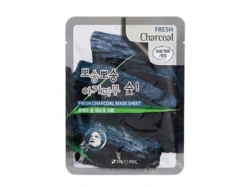 Маска ткан. 3w clinic д/лица освеж. с углем fresh charcoal mask sheet Мила