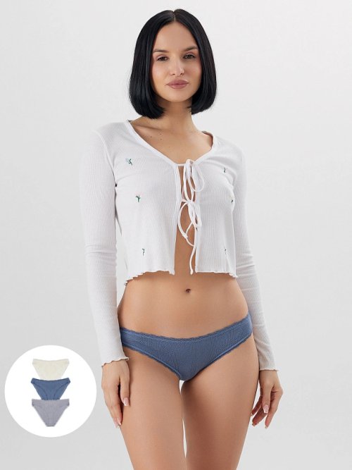 Трусы слипы женские в наборе, 3 шт, фото 1 из 11