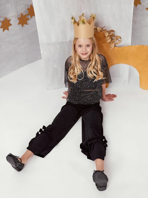 Брюки для девочек с декоративными бантиками, фото 1 из 6