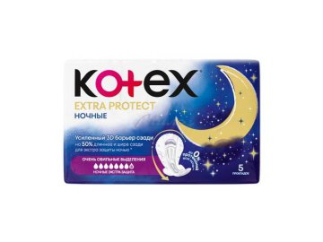 Прокладки гигиенические KOTEX Extra Protect ночные, 5 шт