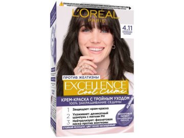 Крем-краска для волос L'OREAL Excellence Cool Crème с тройным уходом, тон 4.3, 255 г