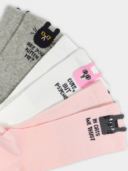 Носки женские высокие в наборе, 3 пары, фото 6 из 6