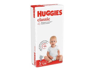 Детские одноразовые подгузники HUGGIES Classic Mega 5 (11-25кг) 58шт. 5 элемент