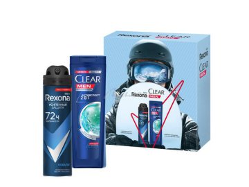 Подарочный набор Антиперспирант-аэрозоль 
РЕКСОНА Men Кобальт, 150 мл + шампунь-бальзам-ополаскиватель Clear vita ABE против перхоти 2 в 1 Актив, 200 Мила