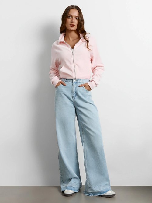 Джинсы женские Wide leg fit голубые с высокой посадкой, фото 1 из 14